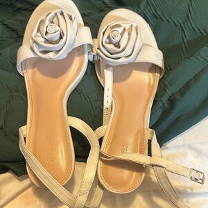 Forever 21 Cream Heels with Floral Accent